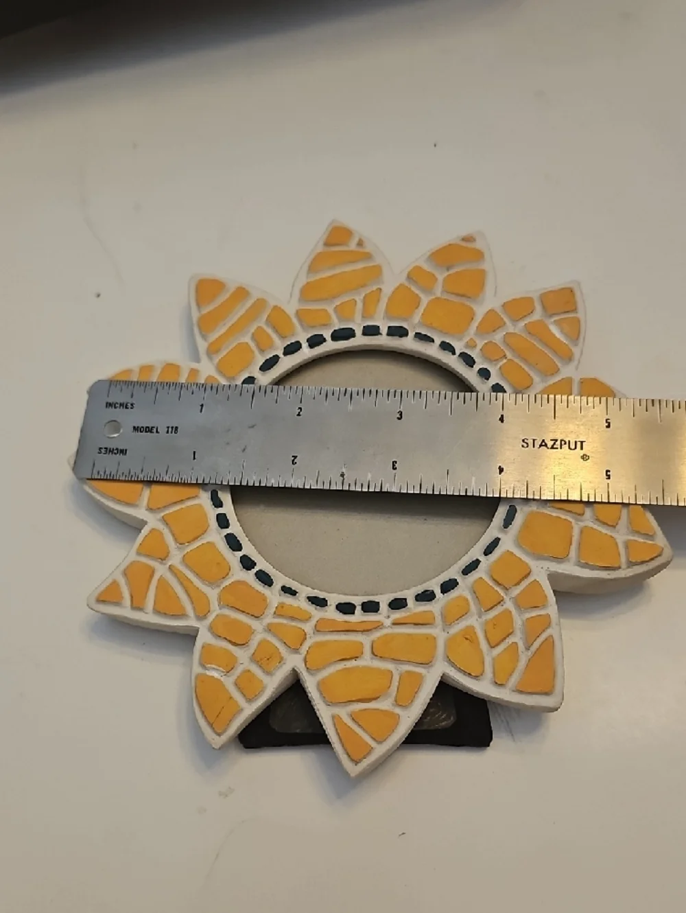Yellow Sunburst Mosaic Picture Frame Or Sunflower - Picture 3 of 6